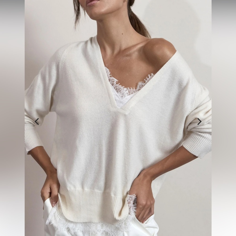 Brochu Walker NWT Lace V Sweater